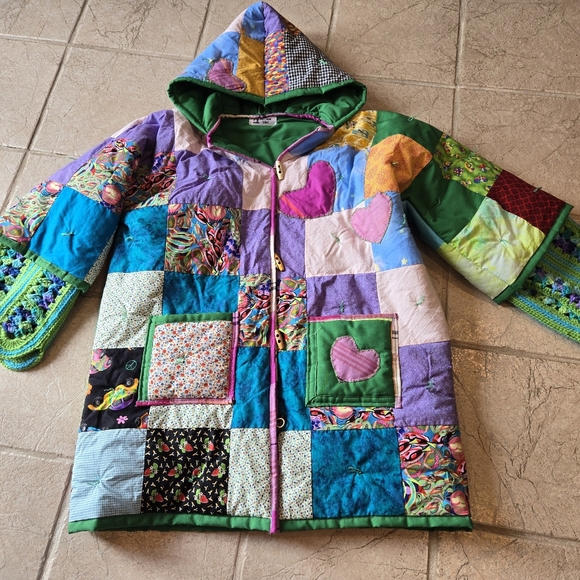 Don't Throw It Jackets & Blazers - Upcycled Vtg Quilt Blanket Coat L-XL Handmade Dont Throw It Out